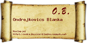Ondrejkovics Blanka névjegykártya